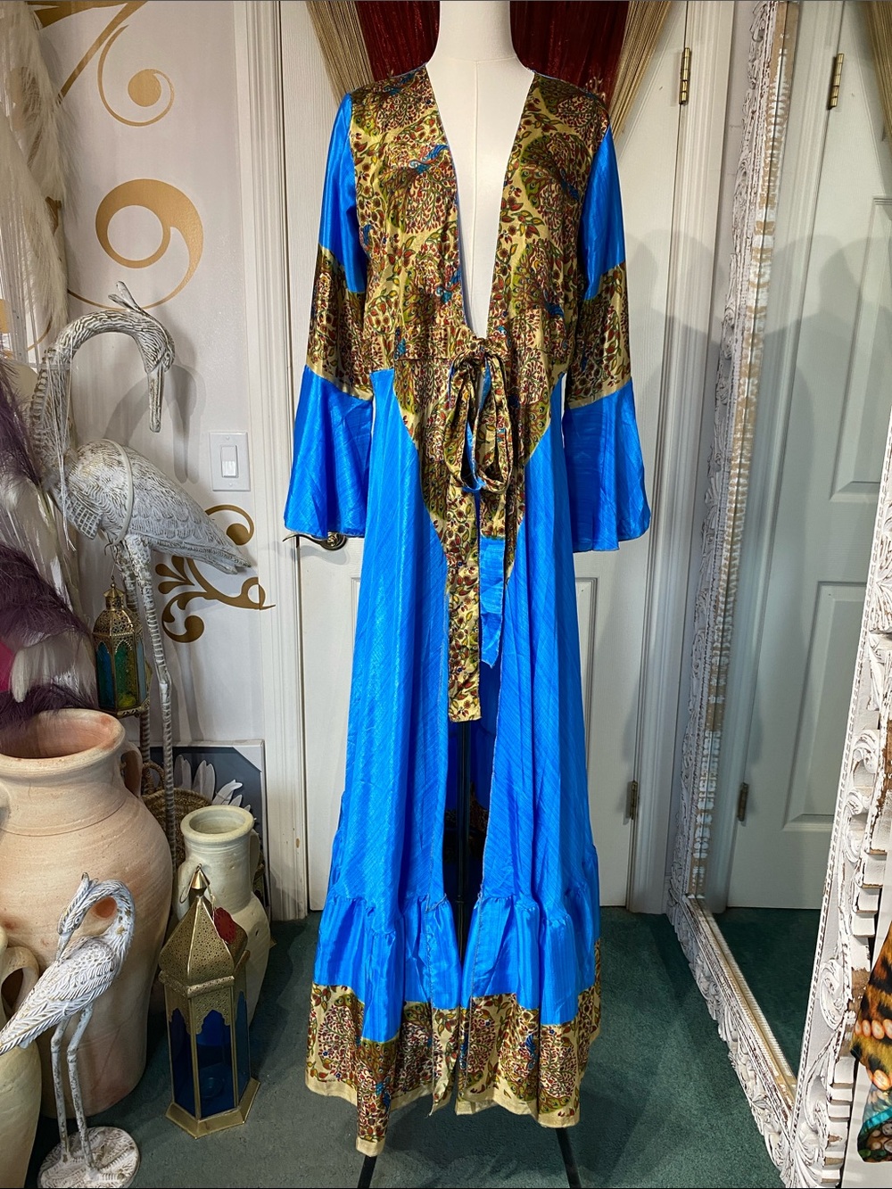 Upcycled Wrap Tie Dress Kimono